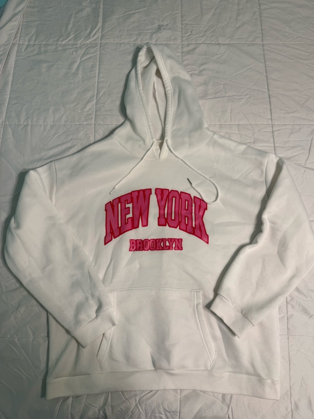 Shein White New York Hoodie